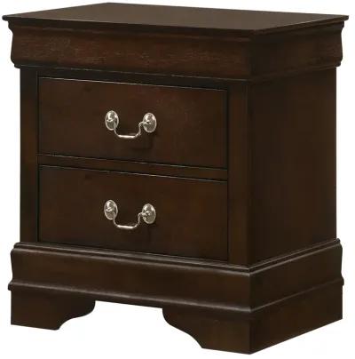 Louis Philippe 2-Drawer Nightstand Cappuccino