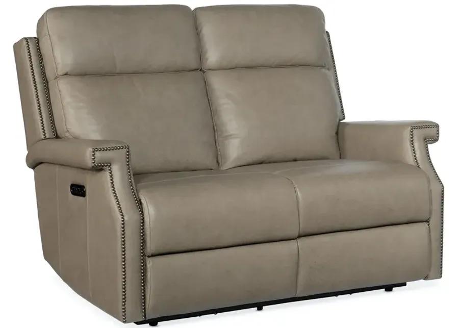 VAUGHN SHATTERED STONE ZERO GRAVITY LEATHER LOVESEAT WITH POWER HEADREST