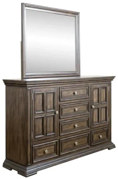 Liberty Furniture Distressed Brownstone Dresser & Mirror Set Big Valley