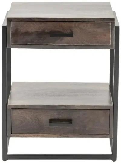 Crestview Beckett Brown/Gunmetal Side Table