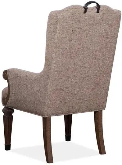 Magnussen Wood Upholstered Host Arm Chair Durango