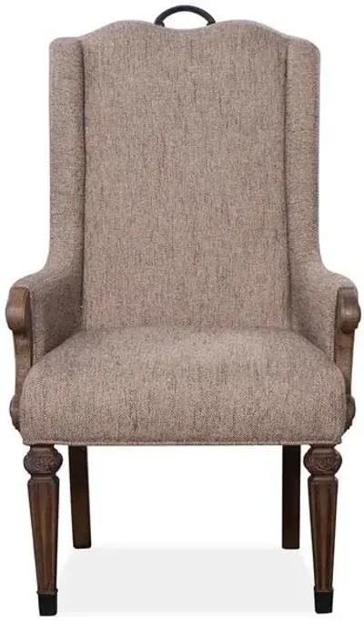 Magnussen Wood Upholstered Host Arm Chair Durango