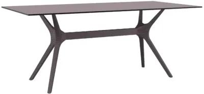 Compamia 71 Inch Ibiza Rectangle Outdoor Dining Table Brown