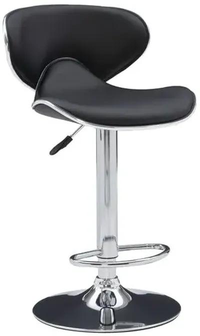 Chrome & Black Polyurethane Bar Stool