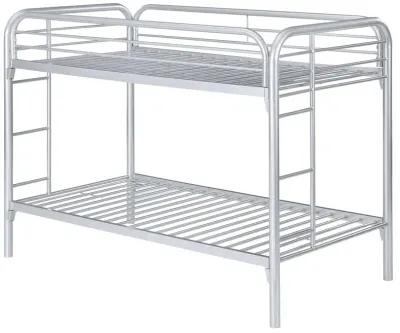 Coaster Morgan Metal Twin Over Twin Bunk Bed Silver