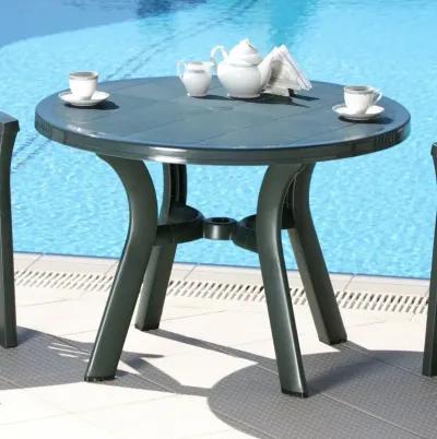 42 Inch Truva Resin Round Outdoor Dining Table Green