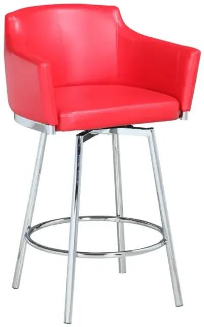 DUSTY RED MODERN CLUB COUNTER STOOL WITH MEMORY SWIVEL