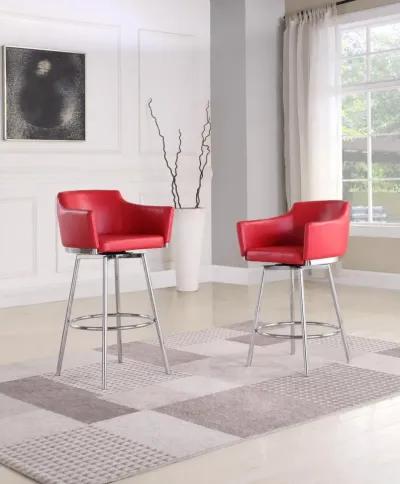 DUSTY RED MODERN CLUB COUNTER STOOL WITH MEMORY SWIVEL