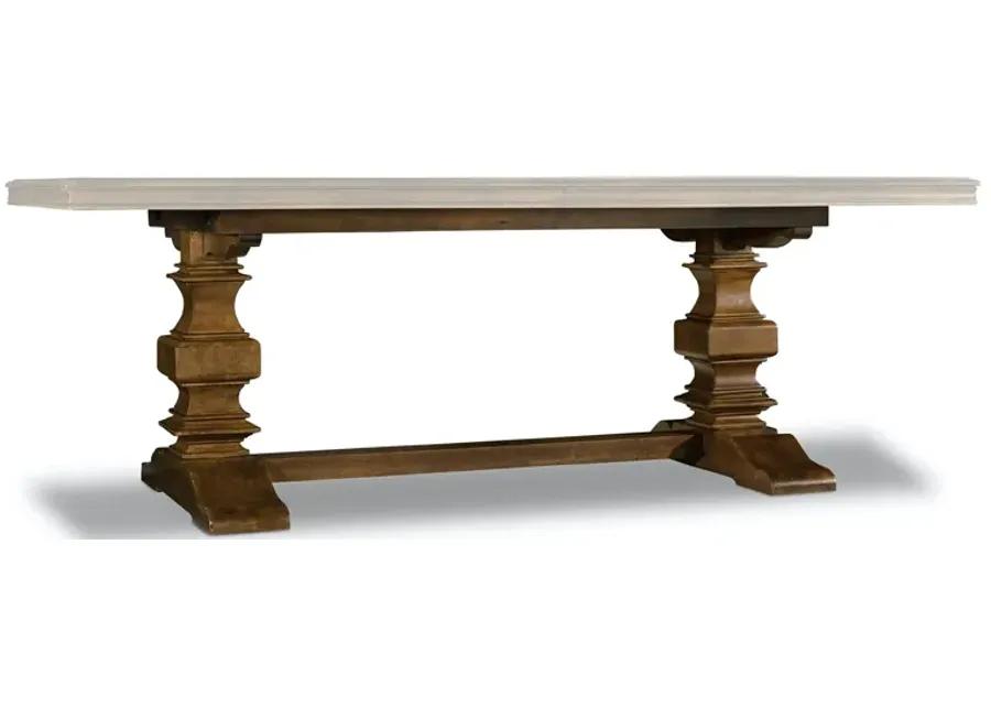 ARCHIVIST TRESTLE TABLE WITH TWO 18 INCH LEAVES