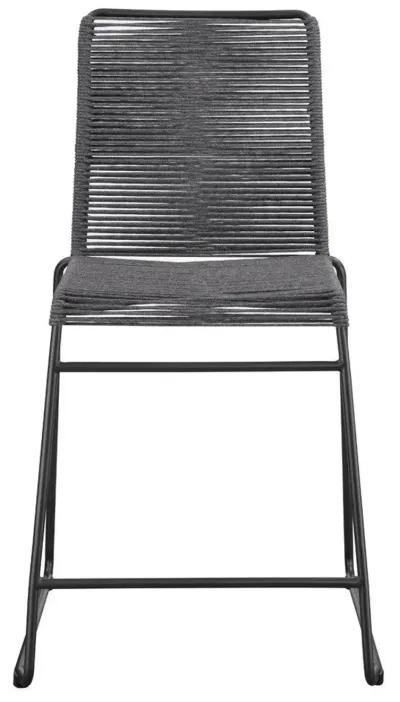 Coaster Jerome Woven Rope Metal Counter Chair Charcoal