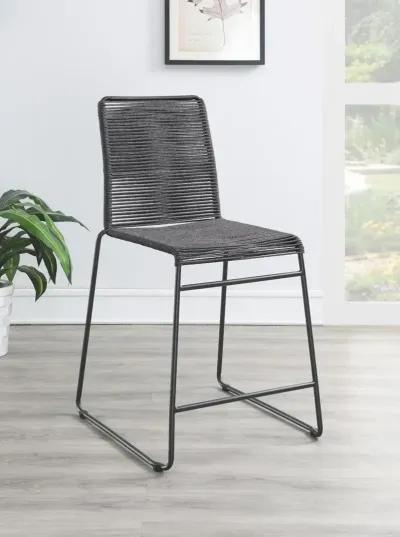 Coaster Jerome Woven Rope Metal Counter Chair Charcoal