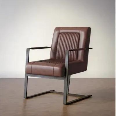 Maguire Genuine Leather Sienna Sled Chair