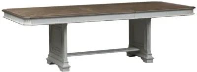 Liberty Furniture Abbey Park Antique White/Weathered Brown Trestle Dining Table