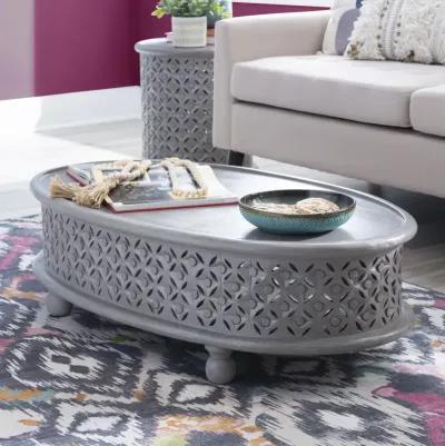 INORA OVAL COFFEE TABLE - LIGHT GRAY