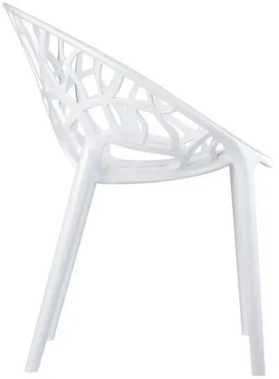 Compamia Crystal Polycarbonate Modern Dining Chair Glossy White