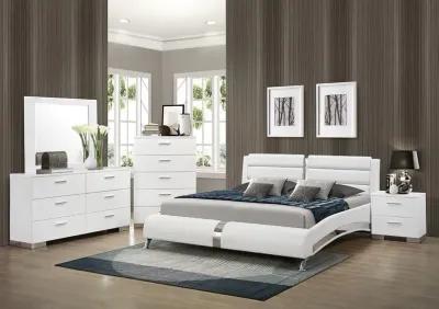 Jeremaine Upholstered King Sleigh Bed White