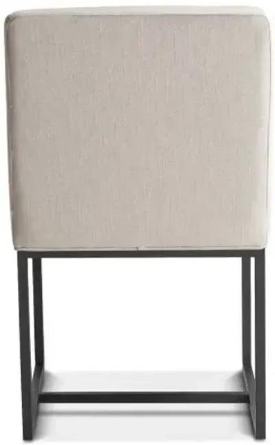 Home Trends Design Renegade Antique Zinc Upholstered Dining Chair in Off White Linen