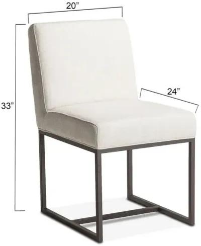 Home Trends Design Renegade Antique Zinc Upholstered Dining Chair in Off White Linen