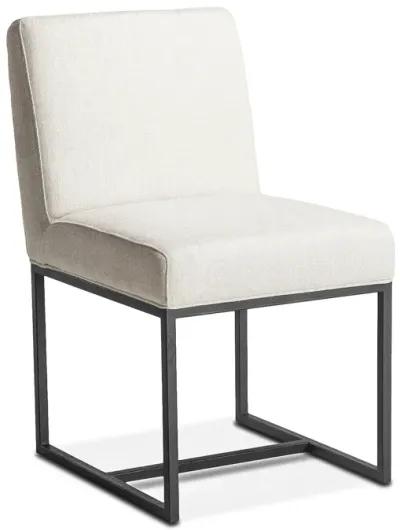 Home Trends Design Renegade Antique Zinc Upholstered Dining Chair in Off White Linen