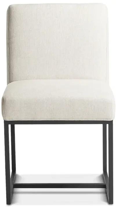 Home Trends Design Renegade Antique Zinc Upholstered Dining Chair in Off White Linen