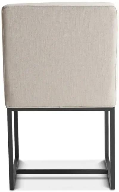 Home Trends Design Renegade Antique Zinc Upholstered Dining Chair in Off White Linen