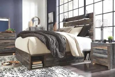 Ashley Drystan Brown Queen Panel Bed with 4 Storage Drawers