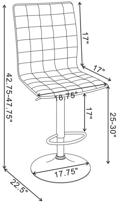 Coaster Ashbury Upholstered Adjustable Bar Stool Black