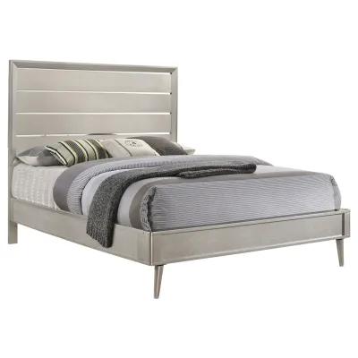 RAMON EASTERN KING BED METALLIC STERLING