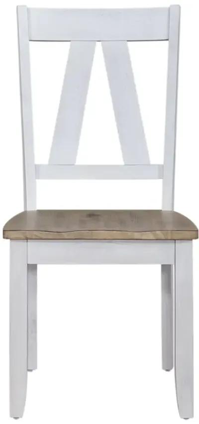 Lindsey Farm Sandstone/Weathered White Splat Back Side Chair