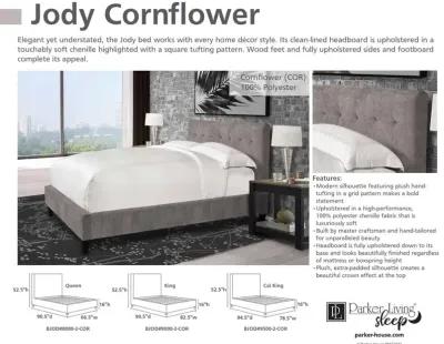 CALIFORNIA KING HEADBOARD (GREY) CORNFLOWER - GREY JODY