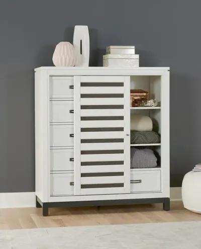 Aspenhome Hyde Park White Paint Sliding Door Chest