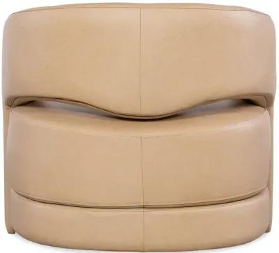 KEYS VERONA BISCOTTI LEATHER SWIVEL BARREL CHAIR