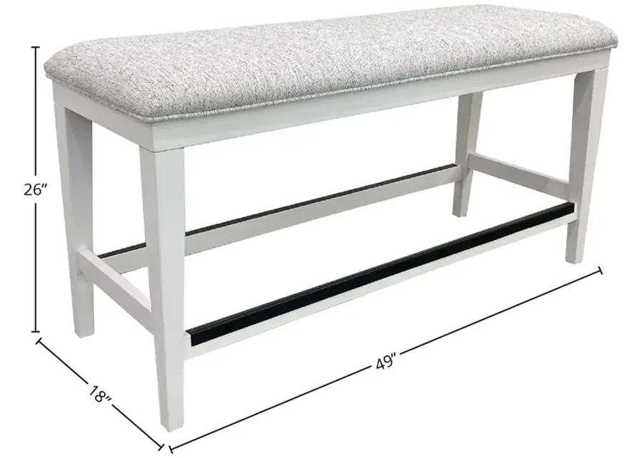 AMERICANA 49" UPHOLSTERED COUNTER BENCH- COTTON FINISH