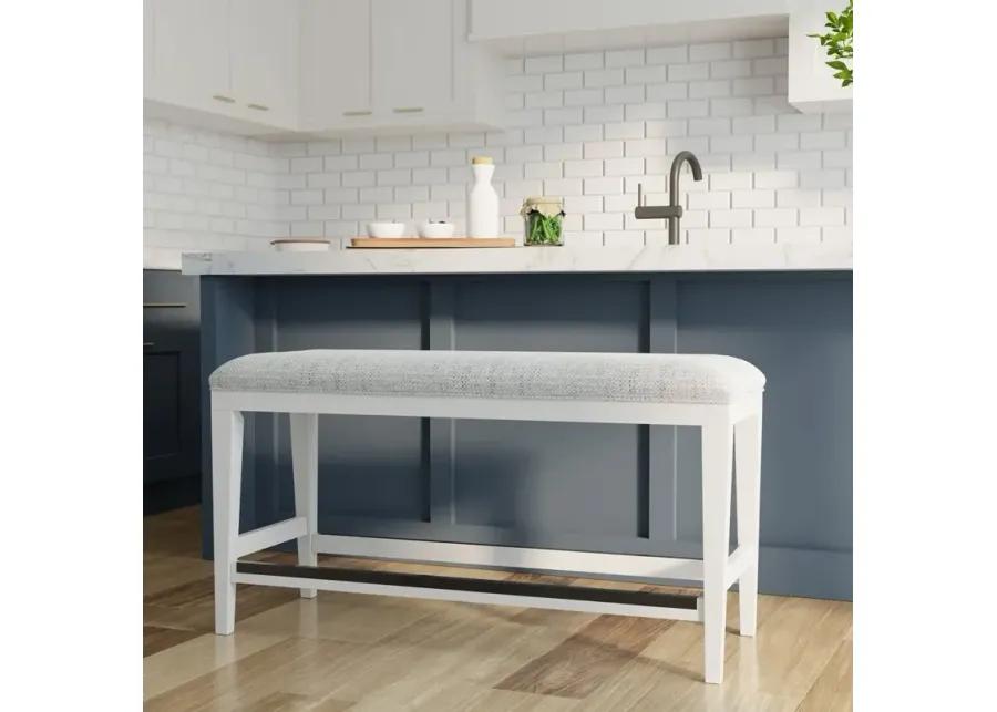 AMERICANA 49" UPHOLSTERED COUNTER BENCH- COTTON FINISH