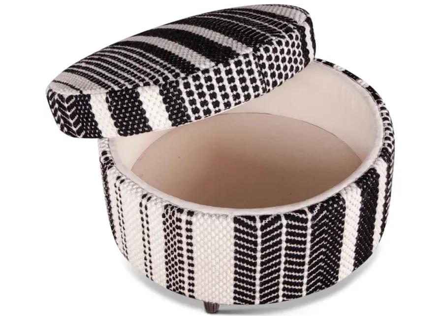 MARRAKECH UPHOLSTERED MULTI-COLOR STORAGE OTTOMAN