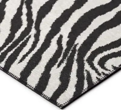 Dalyn Zebra Print Black & White Striped 5'X8' Area Rug