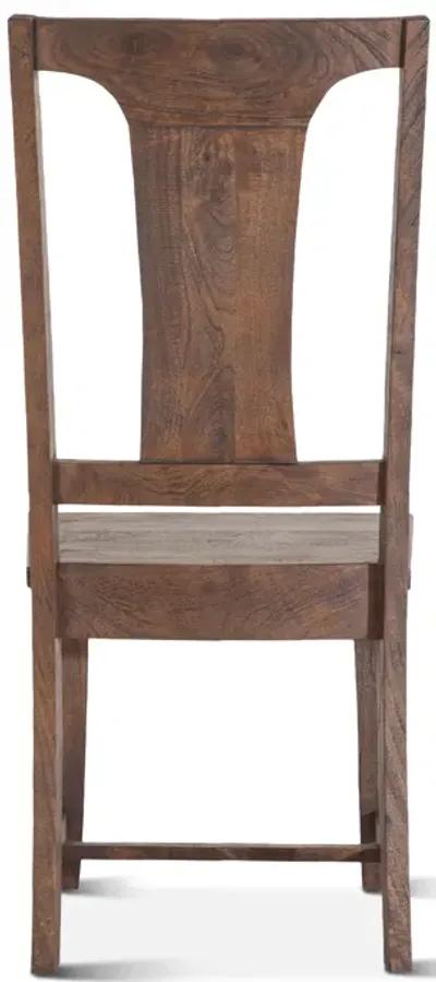 NIMES VINTAGE BROWN MANGO WOOD DINING CHAIR