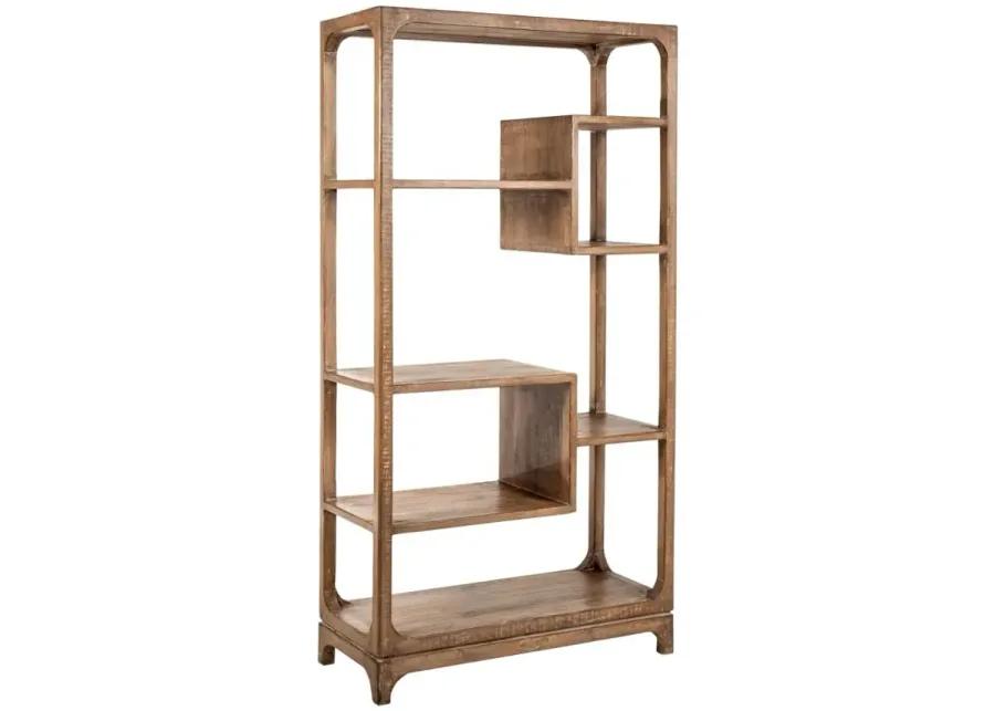 NATURAL GREY MORGAN ETAGERE/BOOKSHELF