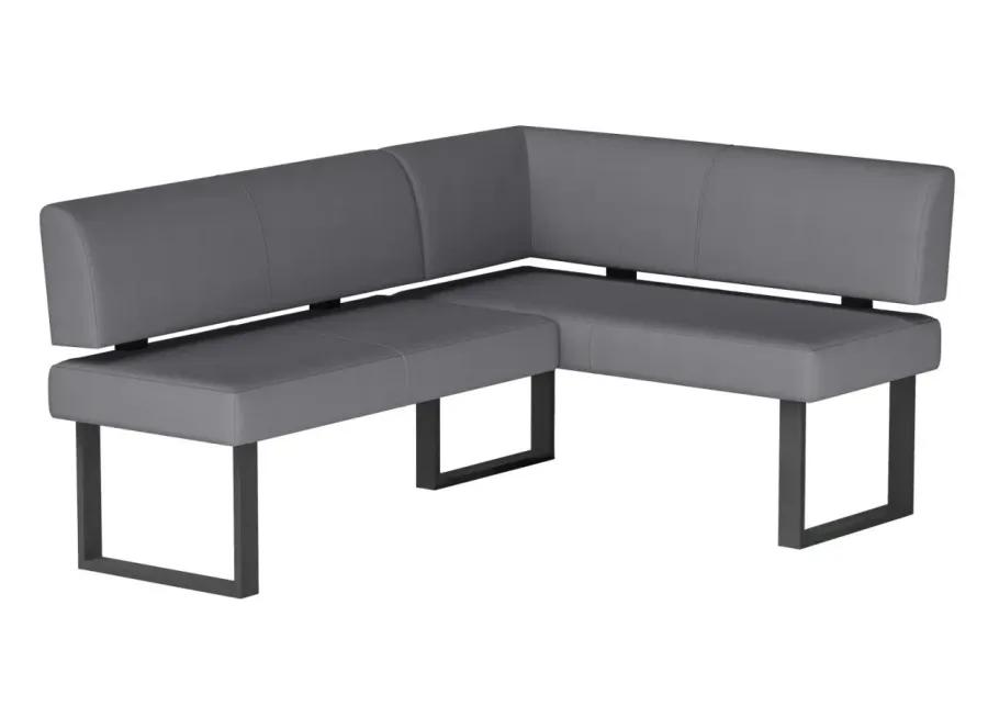 LINDEN GREY CONTEMPORARY UPHOLSTERED NOOK WITH STEEL LEGS