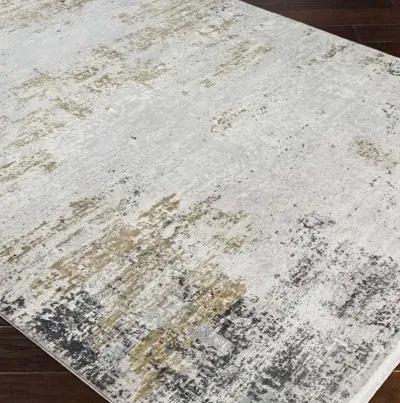 Uttermost Ulen Charcoal/Light Gray/Saffron/White 5 X 8 Area Rug