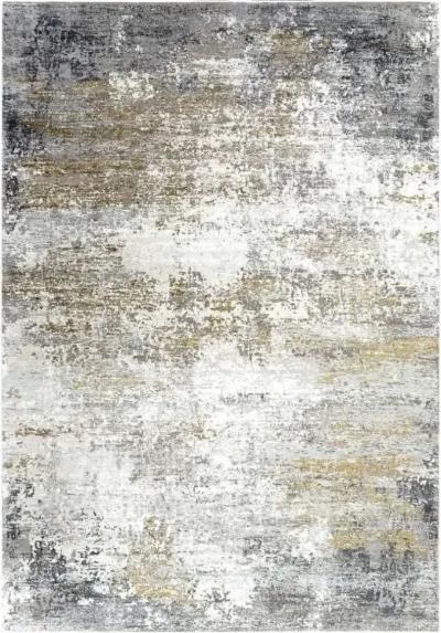 Uttermost Ulen Charcoal/Light Gray/Saffron/White 5 X 8 Area Rug