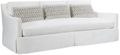 Albion Plush White Fabric Sofa with Pillows