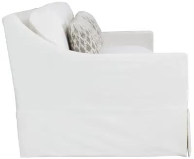 Albion Plush White Fabric Sofa with Pillows