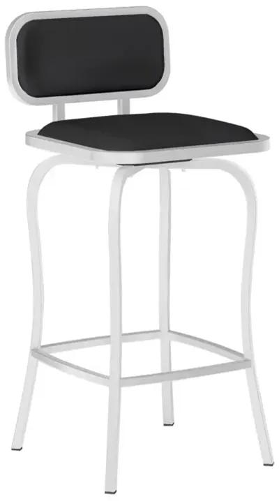 Chintaly Black Modern Counter-Height Stool with Memory Swivel