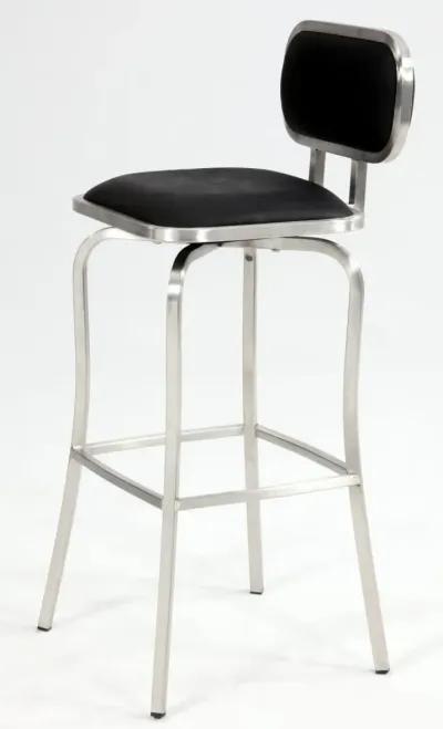 Chintaly Black Modern Counter-Height Stool with Memory Swivel