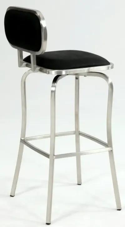 Chintaly Black Modern Counter-Height Stool with Memory Swivel