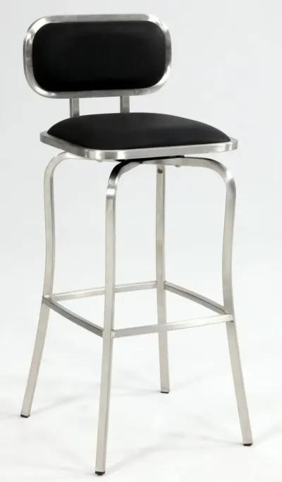 Chintaly Black Modern Counter-Height Stool with Memory Swivel