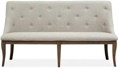 Magnussen Wood Bench with Upholstered Seat & Back Roxbury Manor