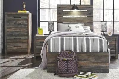 Ashley Drystan Brown Twin Panel Bed with 4 Storage Drawers