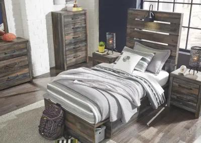 Ashley Drystan Brown Twin Panel Bed with 4 Storage Drawers